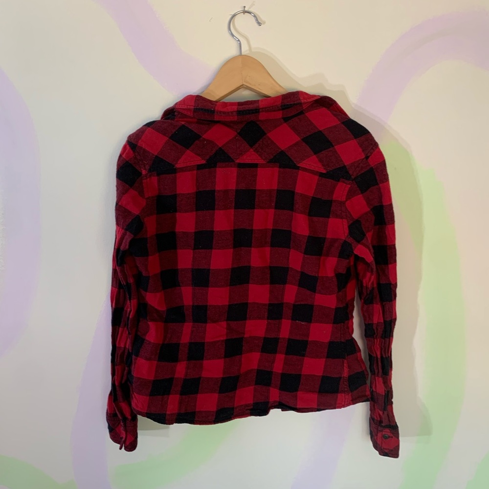 TNA Classic Red and Black Flannel Button Down Shirt - Picture 3 of 4